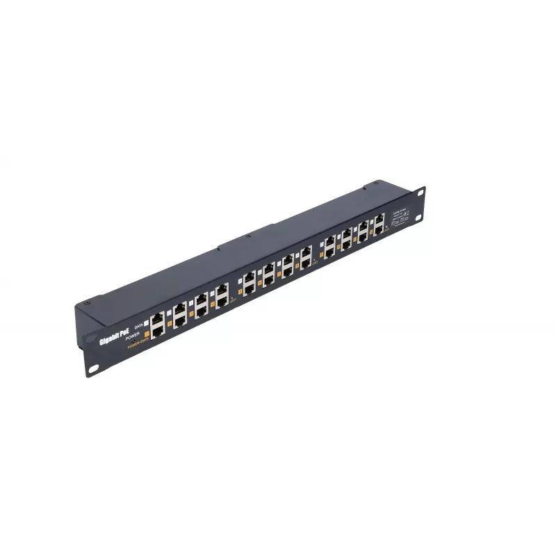 Extralink Gigabit PoE Injektorius 12 prievadų 12x 1000Mb/s RJ45, montavimui į stelažą