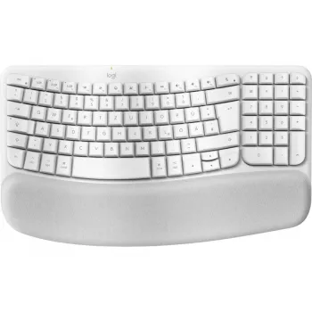 Belaidė ergonominė klaviatūra Logitech Wave Keys for Mac QWERTZ vokiška balta