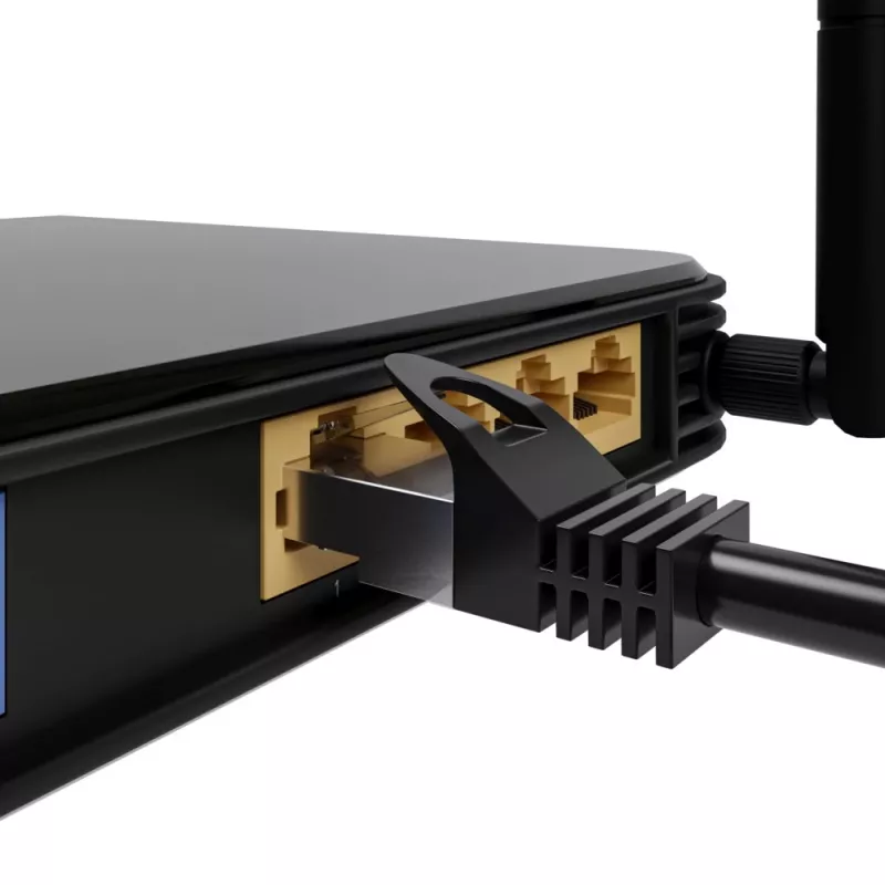 Tinklo laidas Extralink LAN Patchcord Kat.5e RJ-45 2m Juodas