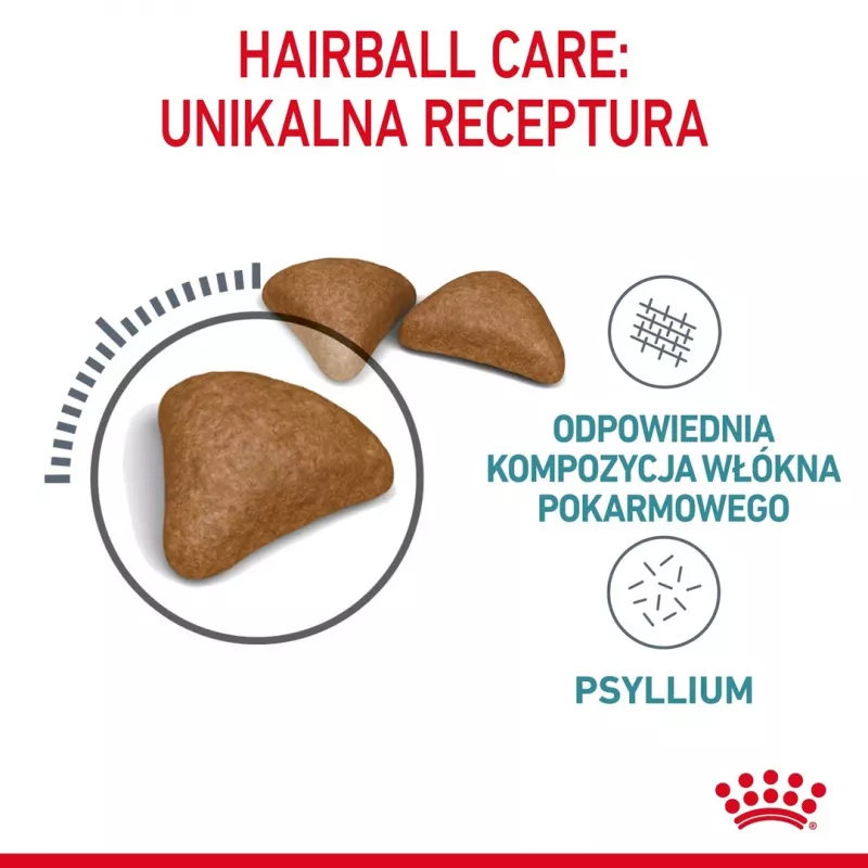 Sausas kačių ėdalas Royal Canin Hairball Care Adult 2 kg – vištiena, 34% baltymų, 15% riebalų