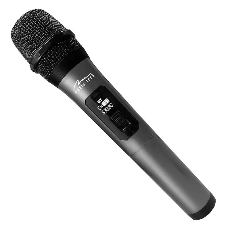 Belaidis karaoke mikrofonas MEDIA-TECH MT398, USB-C, baterija, 20 m atstumas, juodas