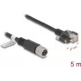 Tinklo kabelis DeLOCK M12 X-koduotas 8 kontaktų lizdas į RJ45 kištuką Cat.6A 5 m juodas