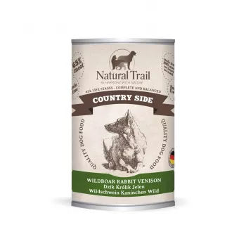 NATURAL TRAIL Country Side Šernas Triušis Elnias – šlapi šunų ėdalas 400 g