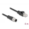 Tinklo kabelis DeLOCK M12 A-koduotas 8 kontaktų kištukas į RJ45 kištuką Cat5e 5 m juodas