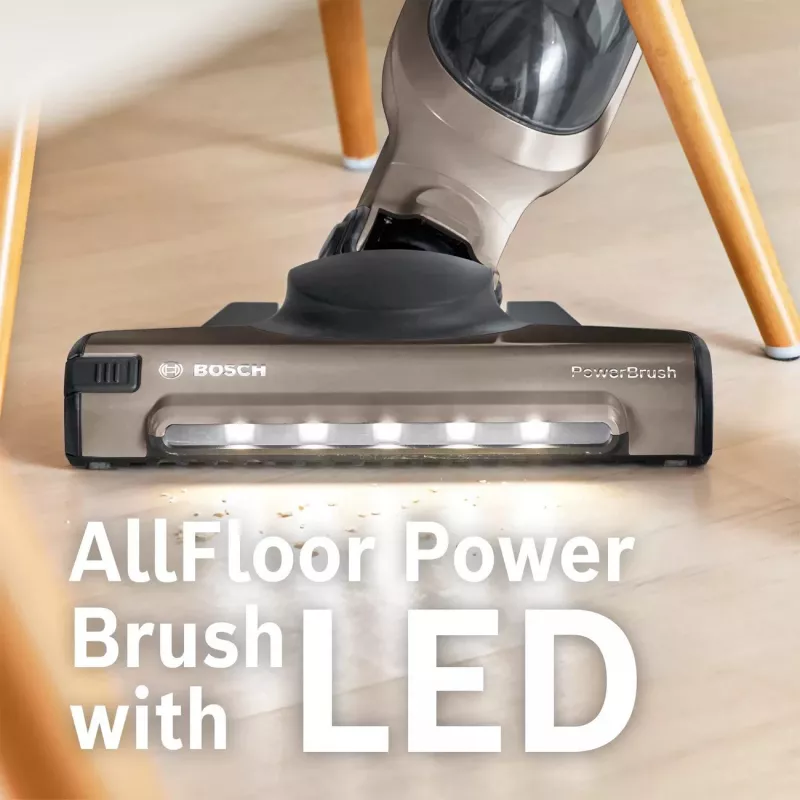 Bosch BBH3ALL23 belaidis 2-in-1 šluotinis siurblys, kamerinis, 0,4 l, šampano/spalvotas metalas