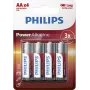 Philips Power Alkaline LR6P4B/10 šarminė baterija AA, 1,5 V, 4 vnt.