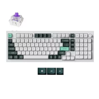 Mechaninė belaidė klaviatūra Keychron Q5 HE QMK RGB White Shell, karštai keičiama, 96% kompaktiškas išdėstymas