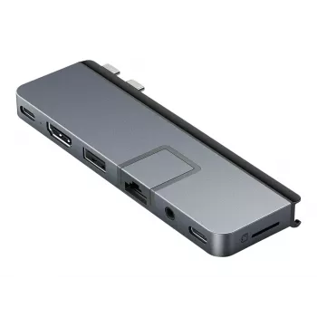 HyperDrive DUO PRO 7-in-2 USB-C centras, skirtas MacBook Air/Pro 2016-2020, su HDMI ir Ethernet LAN (RJ-45)