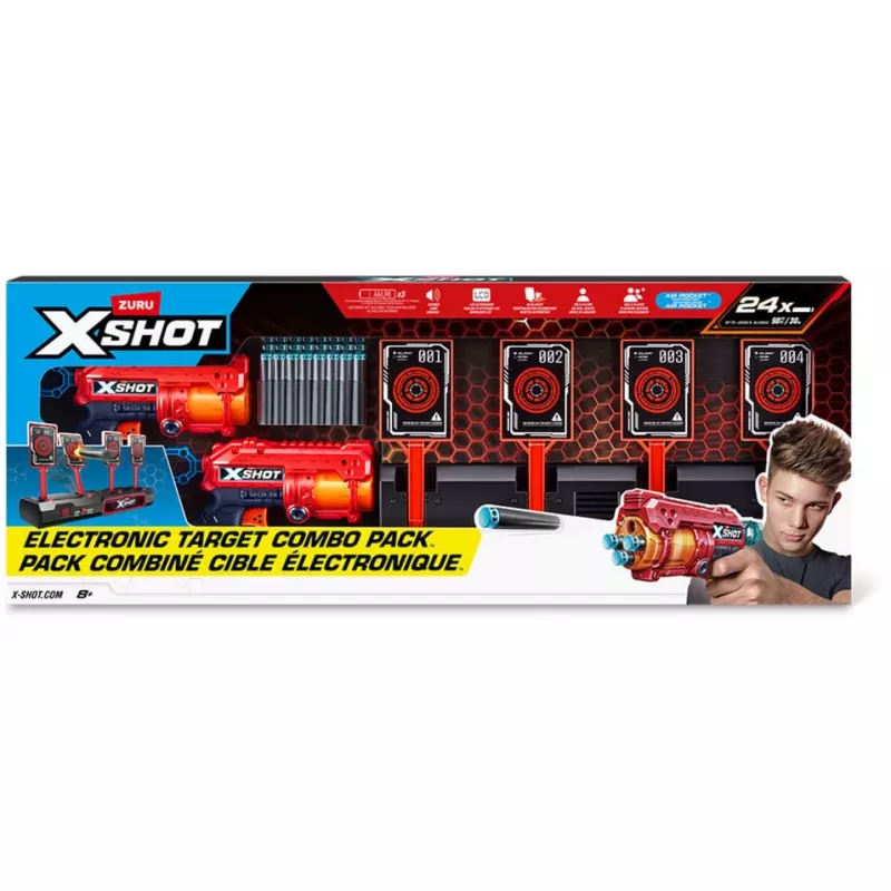 XSHOT Interaktyvus taikinys & Fury 4 2 rinkinys, strėlinis šautuvas
