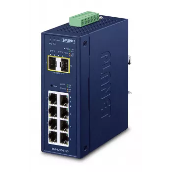 Valdomas jungiklis PLANET IP30 pramoninis L2/L4 8 prievadų Gigabit Ethernet 10/100/1000