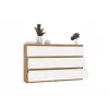 Komoda su 6 stalčiais 120 cm Top E Shop Malwa — Artisan Oak / Balta, medžio drožlių plokštė