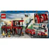 Konstruktorius LEGO City Gaisrinė su sukamu kopėčių automobiliu 60414 — 843 detalės, 5 minifigūrėlės, 220×320×140 mm