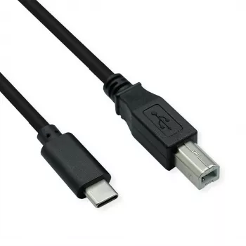 ROLINE USB 2.0 tipo C laidas, C - B, ST/ST, juodas, 1,8 m (11.02.8336)