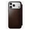 Nomad Modern Leather Folio dėklas iPhone 17 Pro Max — Ruda oda, 6,3 colio ekranas, 4 kortelių kišenės