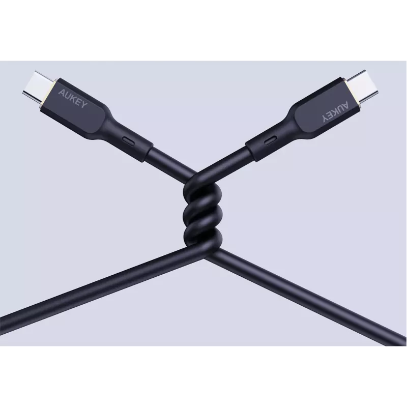AUKEY CB-SCC241 USB-C į USB-C laidas, Power Delivery 240W 5A 20V 1m, nailoninis juodas