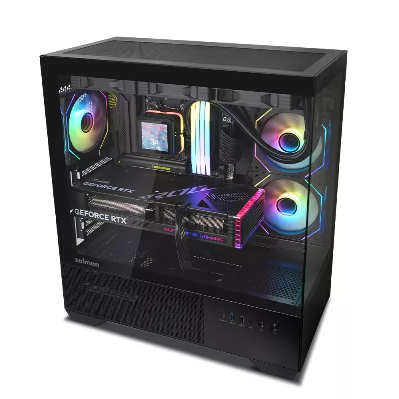 Korpusas PC CHRONIX V2 Mid Tower ARGB ventiliatoriai x3 juodas