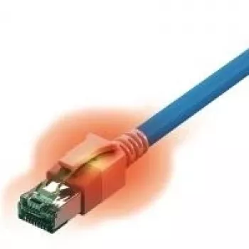 Easylan CS1OBADAD0020 RJ45 tinklo kabelis, jungiamasis kabelis CAT 6a S/FTP 2 m mėlynas su LED 1 vnt.