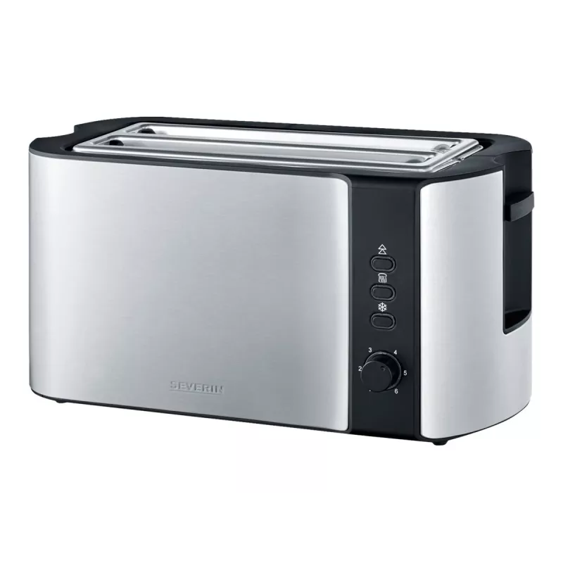 Automatik-Langschlitztoaster AT 2590 (edelstahl/schwarz, 1.400 Watt, für 4 Scheiben Toast)