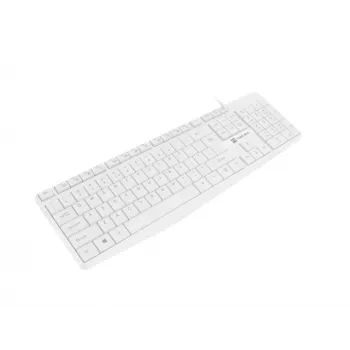Laidinė pilno dydžio klaviatūra NATEC NAUTILUS NKL-1951, 105 klavišų, US International QWERTY, balta, USB, 1,8 m