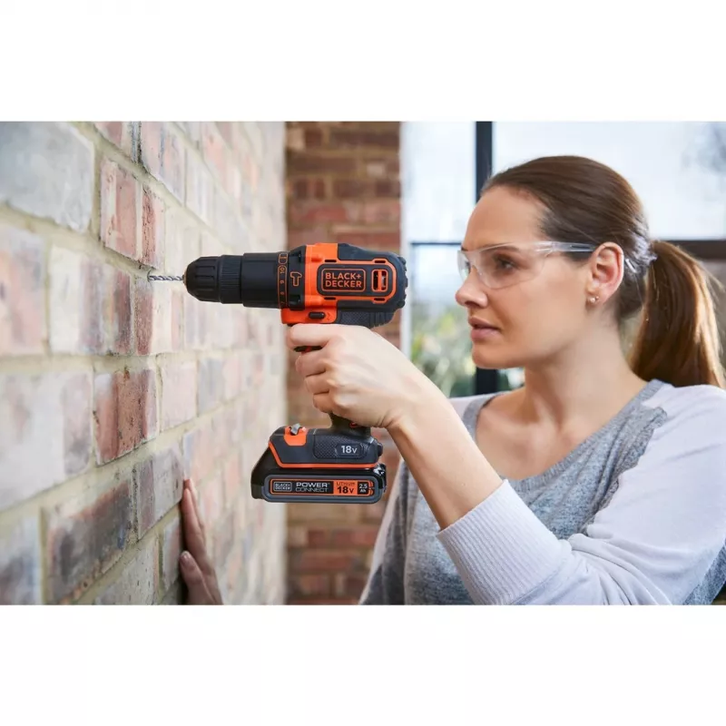 Gręžtuvas Black & Decker BDCHD18KB-QW bešepetėlis, juodas, oranžinis