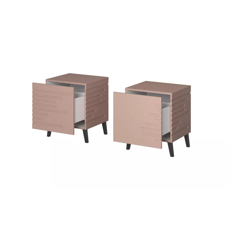 Naktinis staliukas cama meble NOVA 44x40x52 cm matinė rožinė, 1 stalčius, 16 mm korpusas