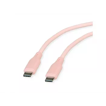 ROLINE USB 2.0 kabelis C-C ST/ST Silicone 60W 1m rožinis