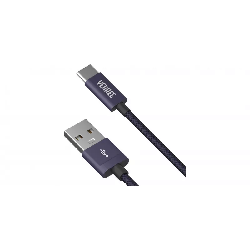 Kabelis YENKEE YCU 301 BE USB-A 2.0 / USB-C 1 m Fialov