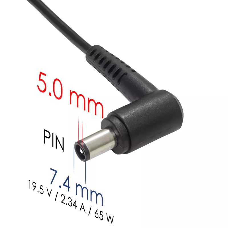 Akyga AK-ND-05 nešiojamojo kompiuterio maitinimo adapteris 19,5 V / 3,34 A, 65 W, 7,4 x 5,0 mm kištukas su kaiščiu, skirtas Dell
