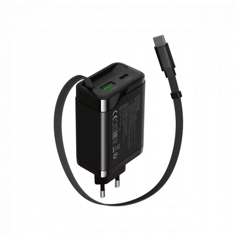 CANYON OnCharge 65RC 65W PD QC EU kištukas, juodas