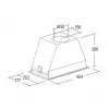CATA GT-PLUS 45 WH/M įmontuojamas lubinis gartraukis, 492×277 mm, 645 m³/h, aliumininis filtras, nerūdijantis plienas