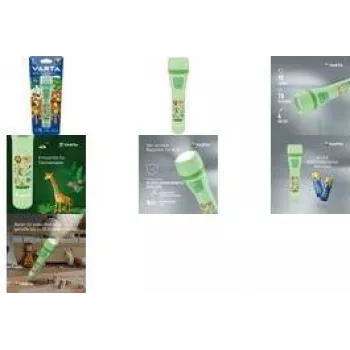 Rankinis žibintuvėlis vaikams Varta Kids Flashlight šviesiai žalias ABS PC 70h baterijos veikimo laikas