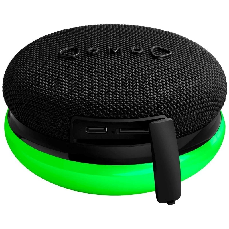 Nešiojamas Bluetooth garsiakalbis DEFENDER ENJOY 40 — 7 W RMS, Bluetooth 5.3, LED apšvietimas, LiPo baterija, 9 h, juodas