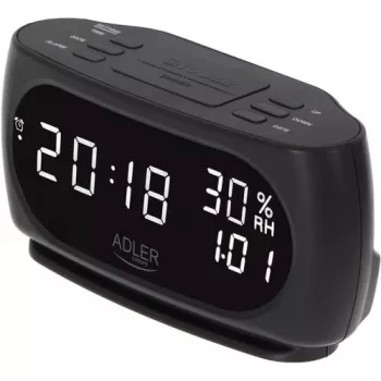 Adler AD 1186 skaitmeninis žadintuvas su LED ekranu, juodas