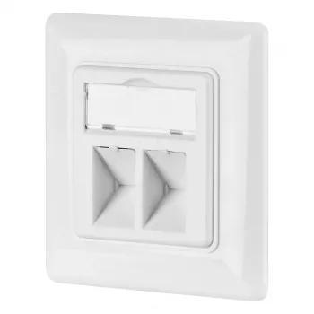 EFB-Elektronik tinklo lizdas 2-jų keystone, baltas, RAL 9003, be keystone