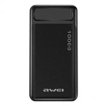 Nešiojamas Power Bank Awei P5K 10000mAh su 2xUSB 2.1A - Juoda