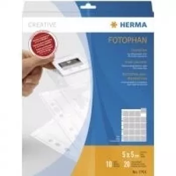 Kišeninės skaidrių laikymo kišenės HERMA 7701 35 mm skaidrėms, skaidrios, 10 kišenių
