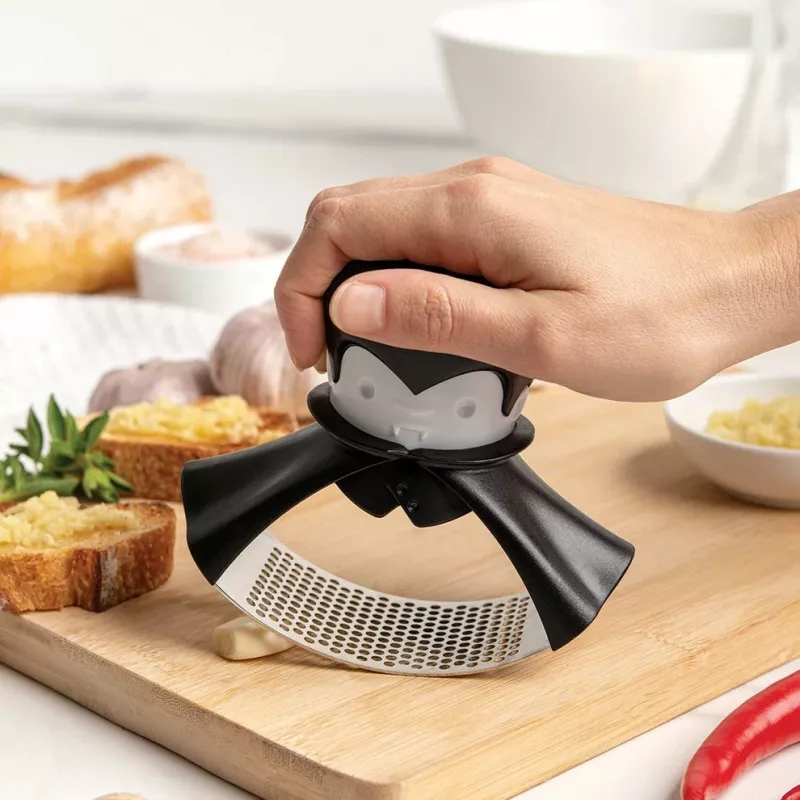 Stalinis česnakų spaudėjas Ototo Design Rockula plastikas nerūdijantis plienas juoda balta