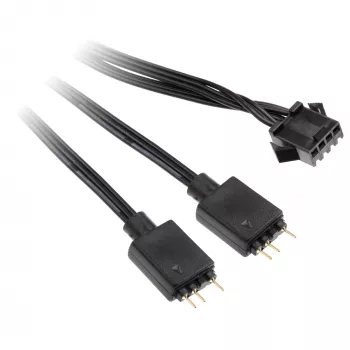 Adapteris Kolink 4‑kontaktis ventiliatoriaus į 3‑kontaktį 5V ARGB, 0,4 m