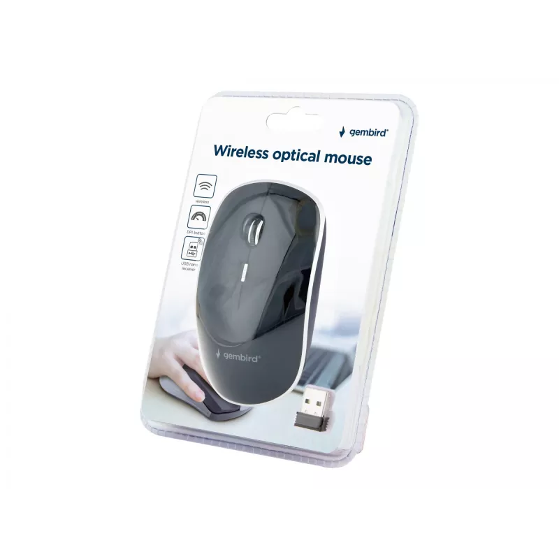 Belaidė optinė pelė GEMBIRD MUSW-4BS-01, juoda, tyli