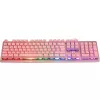 Deltaco GAM-021-RGB-P-DE – pilno dydžio (100%) USB membraninė klaviatūra, QWERTZ išdėstymas, rožinė