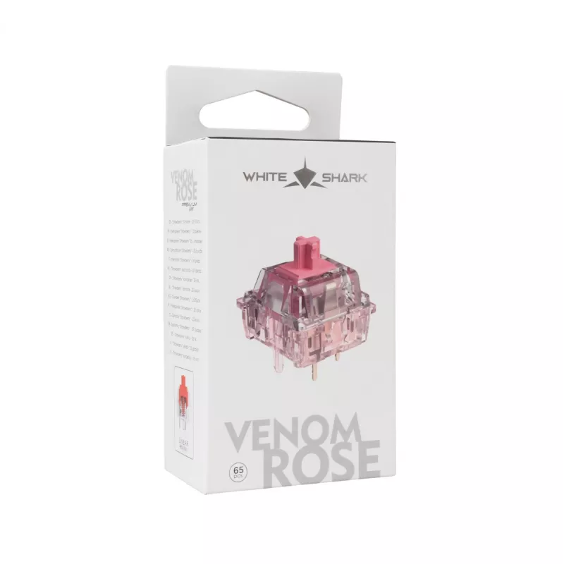White Shark Venom Rose mechaniniai klaviatūros jungikliai, 65 vnt.