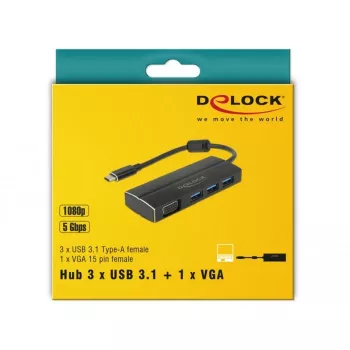 DeLOCK 63932 USB 3.2 Gen 1 Type-C juodas dokas nešiojamam kompiuteriui