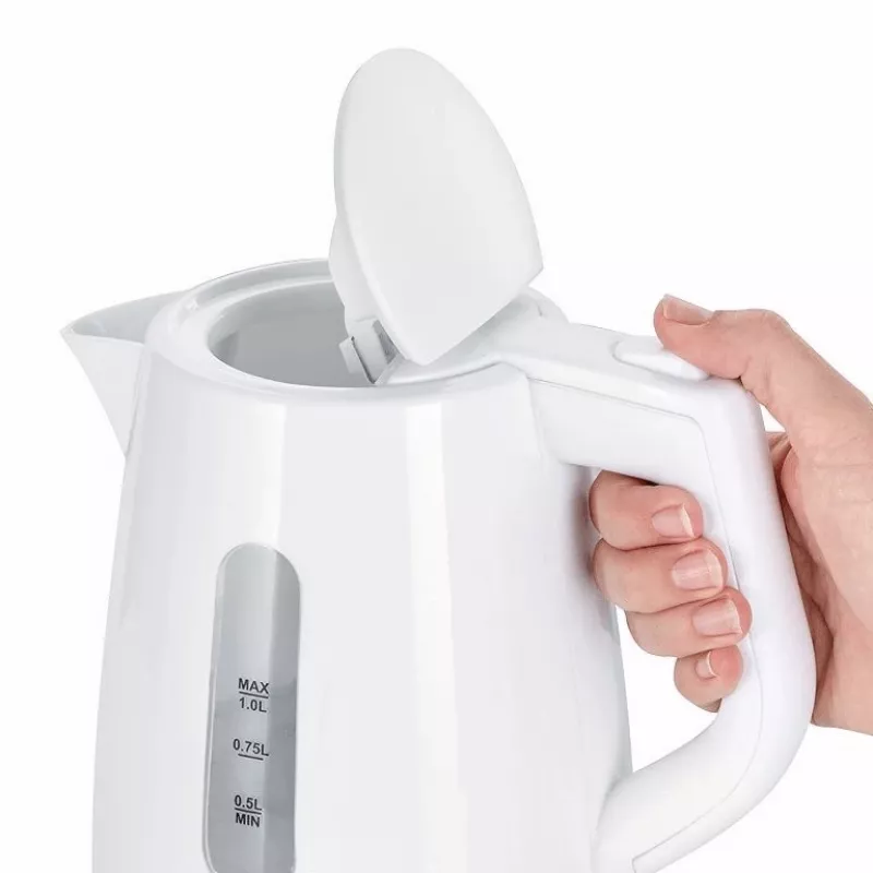 Elektrinis virdulys SEVERIN 1 L 2200 W baltas – belaidis, su 360° pagrindu, paslėptas kaitinimo elementas