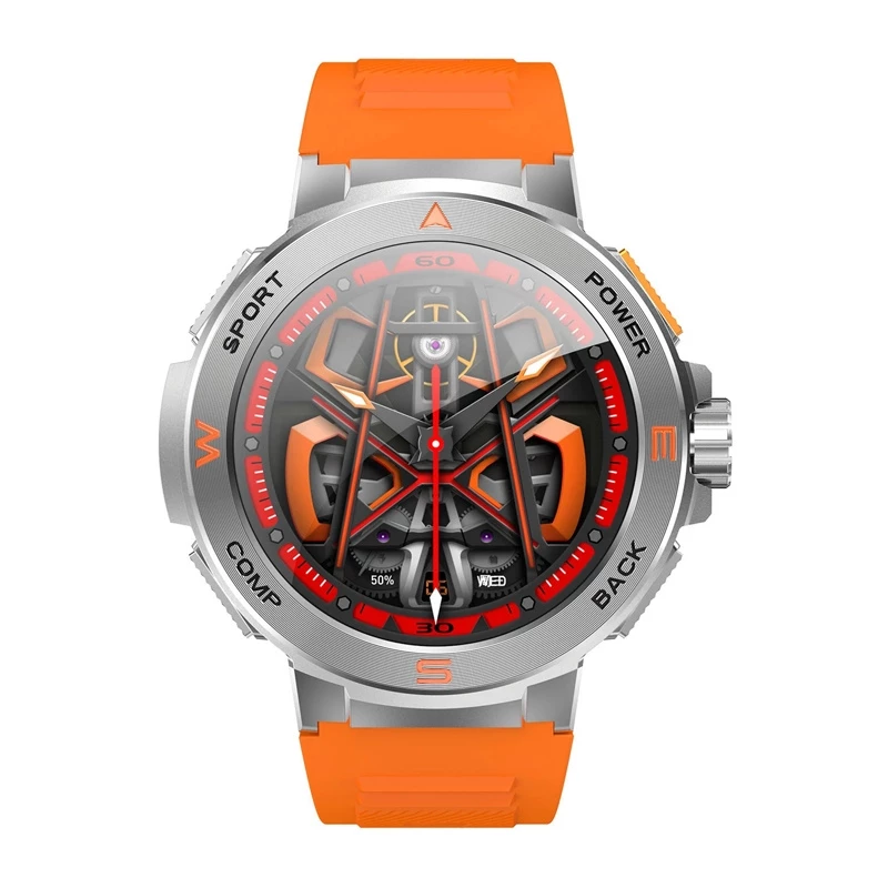 Išmanusis laikrodis BlitzWolf BW-AT5 oranžinis su Bluetooth ir širdies ritmo matuokliu