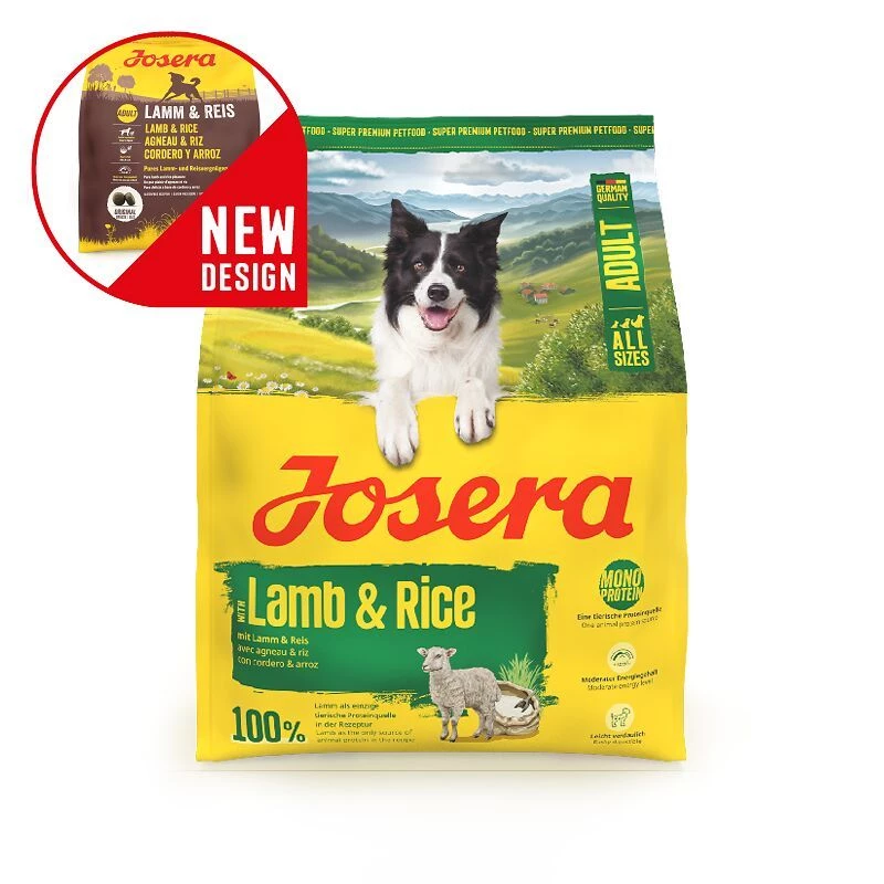 Sausas šunų ėdalas JOSERA Adult Lamb & Rice 3 kg – suaugusiems šunims su ėriena ir ryžiais
