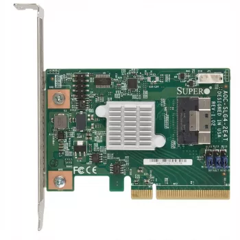 Supermicro – saugyklos valdiklis – NVMe Retimer – PCIe 4.0 – žemo profilio – PCIe 4.0 x8 – skirtas A+ Server 2124, SuperServer Ultra SYS-220, ULTRA SuperServer SYS-220, SYS-620