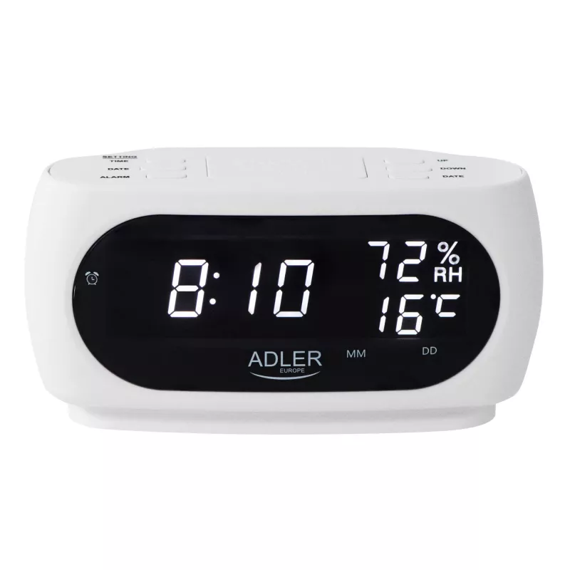 Adler AD 1186W žadintuvas skaitmeninis juodas, baltas