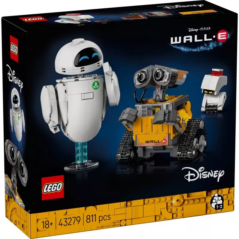 LEGO Disney Pixar 43279 WALL-E ir EVE rinkinys konstravimui, 811 detalių, 18+