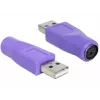 DeLOCK 65461 adapteris keitiklis PS/2 į USB-A, violetinis