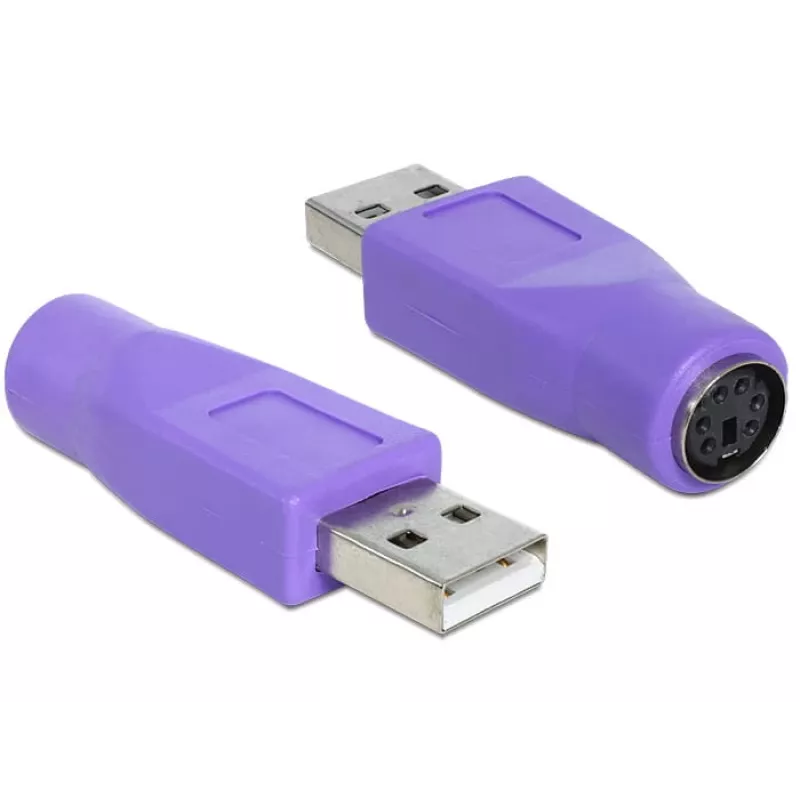 DeLOCK 65461 adapteris keitiklis PS/2 į USB-A, violetinis
